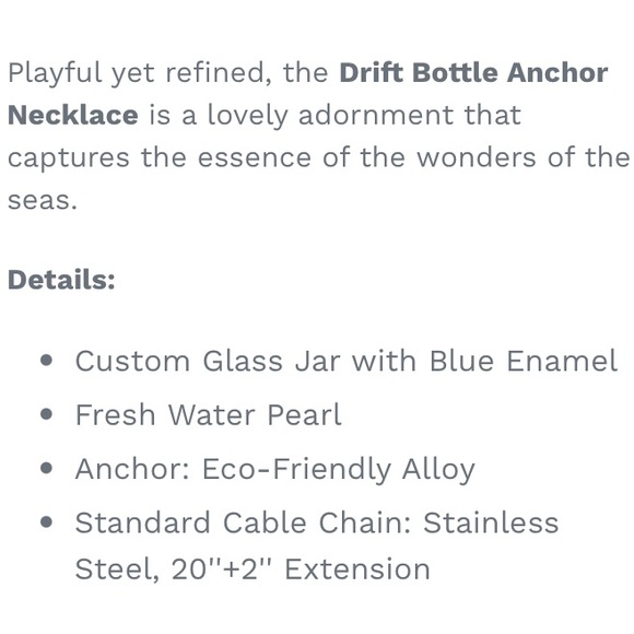 🎁 1 LEFT🏝 NEW SILVER ANCHOR PEARL DRIFT BOTTLE NECKLACE - Picture 3 of 3